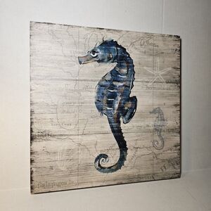 Hobby Lobby Blue Seahorse Vintage-style Maritime Map Background